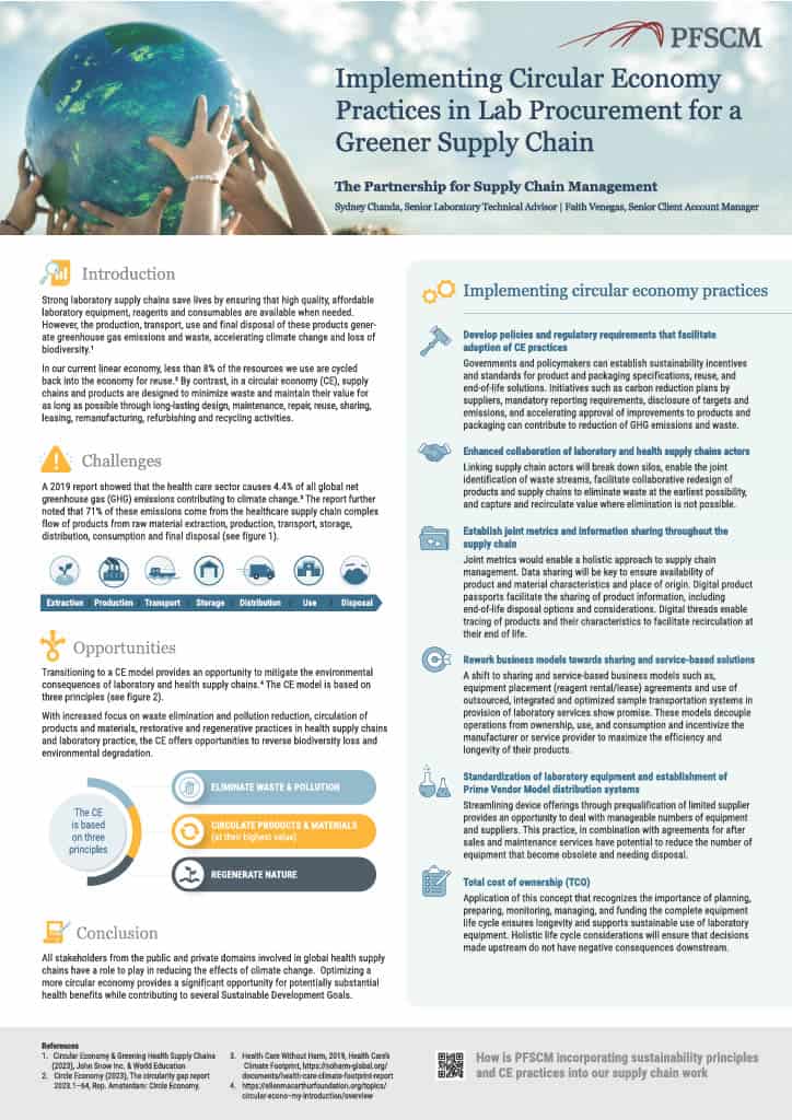 Implementing circular economy practices in lab procurement for a greener supply chain
