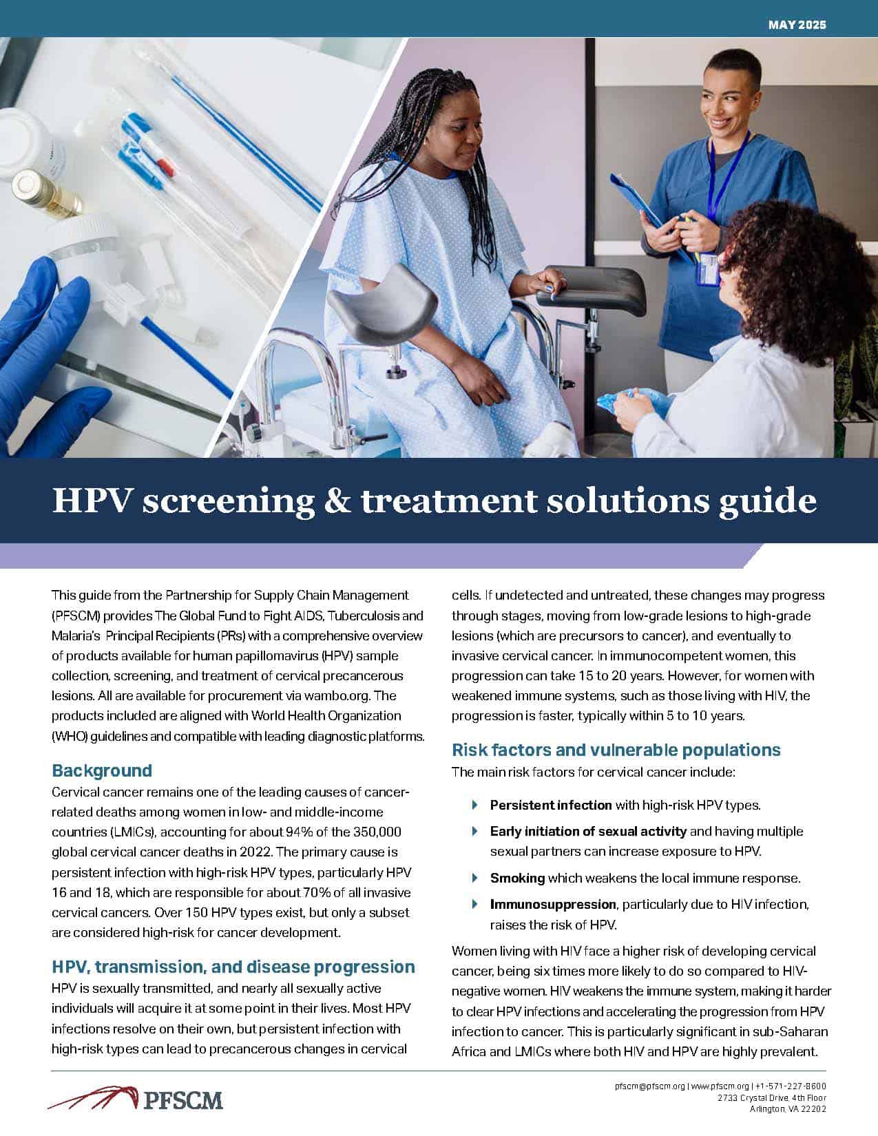 PFSCM HPV screening & treatment solutions guide_Page_1 Streamlining Diagnostics Supply Chains and Sourcing for LMICs - PFSCM poster