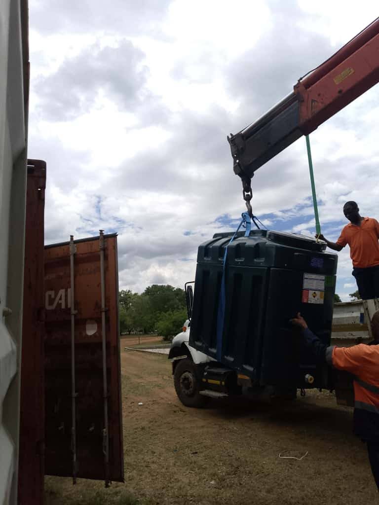 Delivery of medical waste incinerator equipment in Zambia